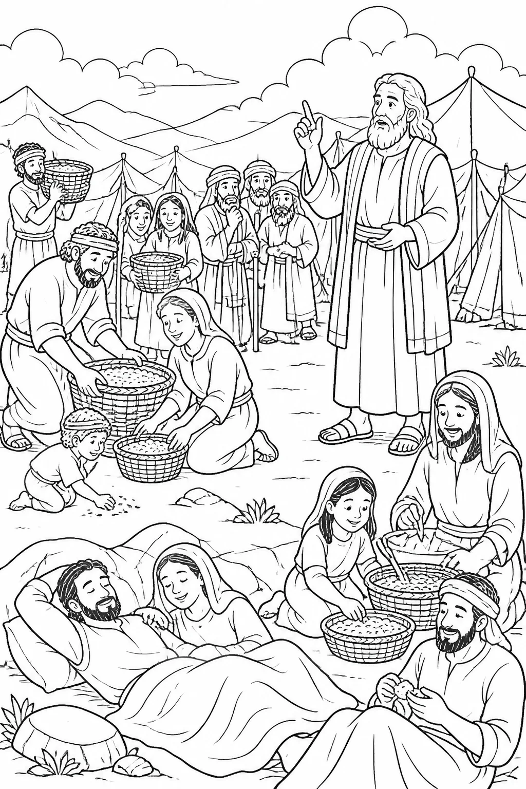 Moses speaks with the Israelites about gathering a double portion of manna on the sixth day and preparing for the Sabbath.