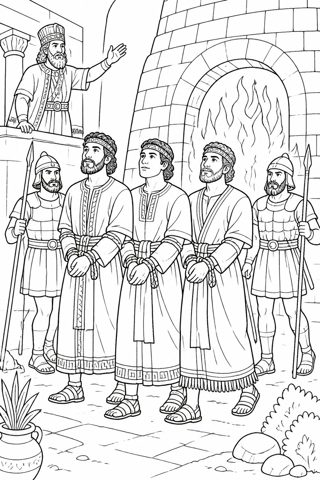 Courage Under Pressure from The Fiery Furnace Bible coloring page