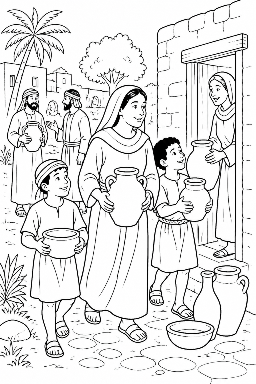 Borrowing Empty Containers from The Widow’s Oil Bible coloring page