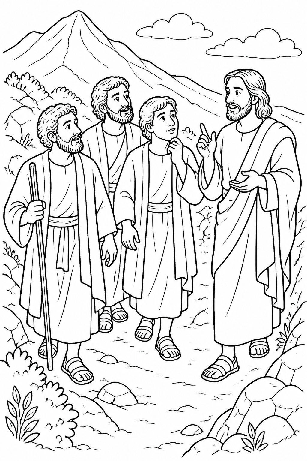 Understanding Jesus’ Teaching from The Transfiguration Bible coloring page