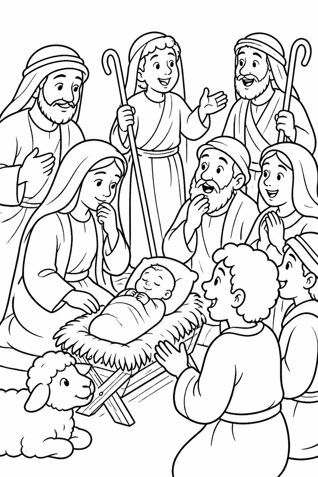 Mary reflects while shepherds share what they were told about Jesus with listeners and leave praising God.