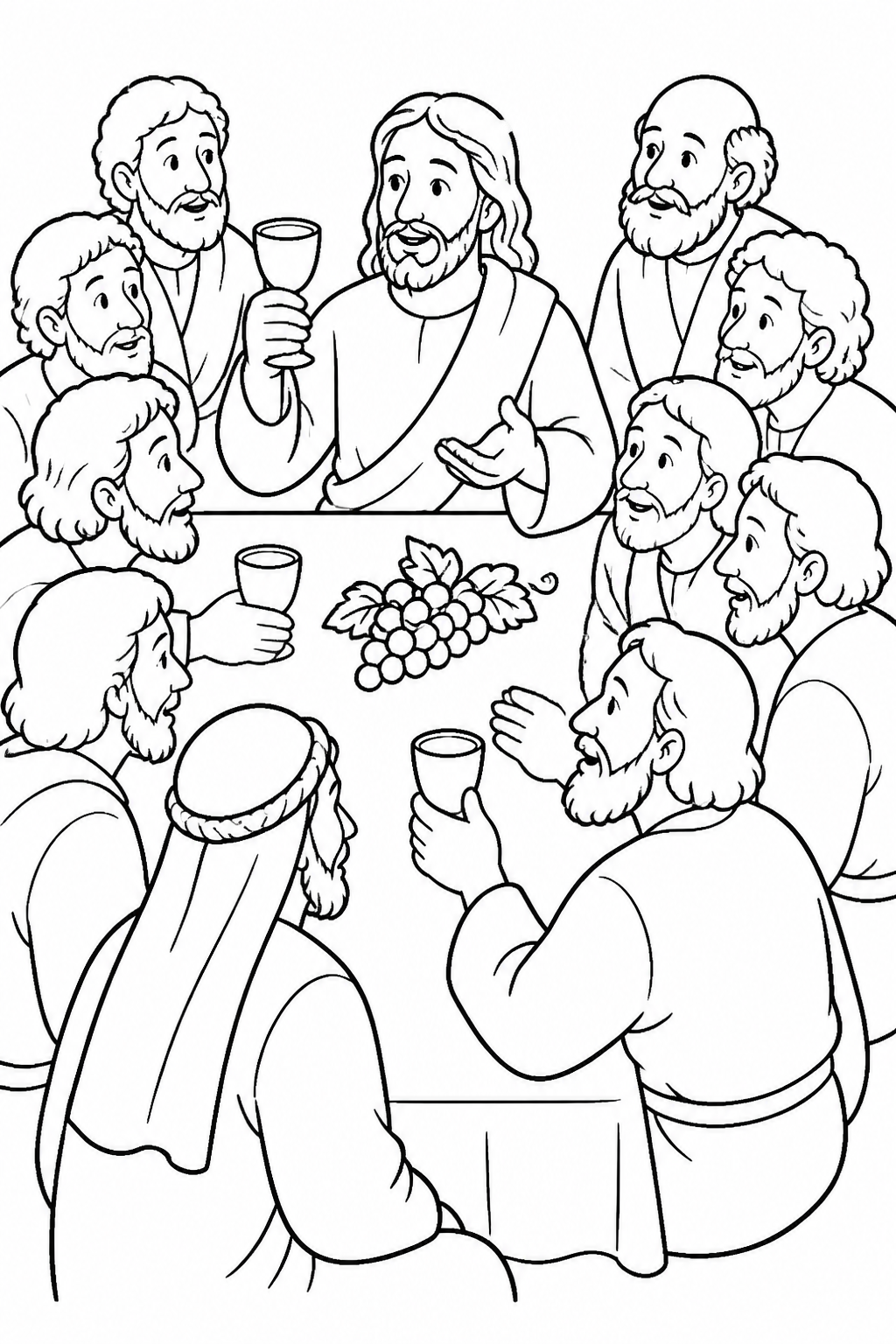 The Cup Shared Among Them from The Last Supper Bible coloring page