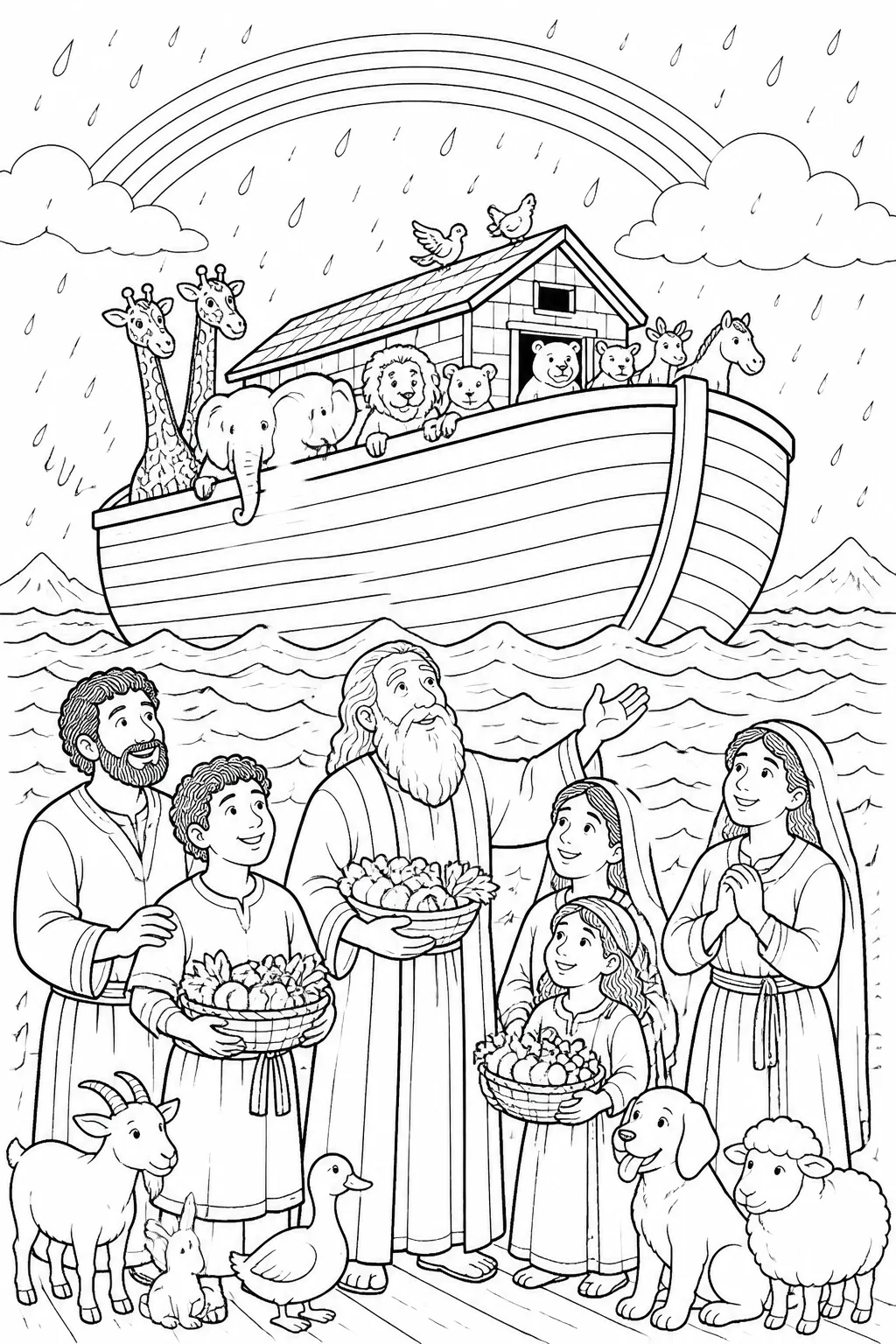 New beginnings for all from Noah’s Ark Bible coloring page