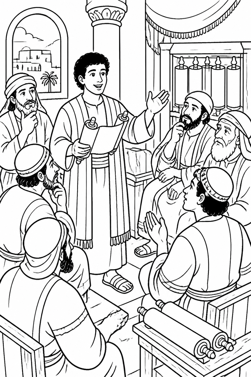 Stephen Speaks with Wisdom from Stephen’s Faithful Witness Bible coloring page