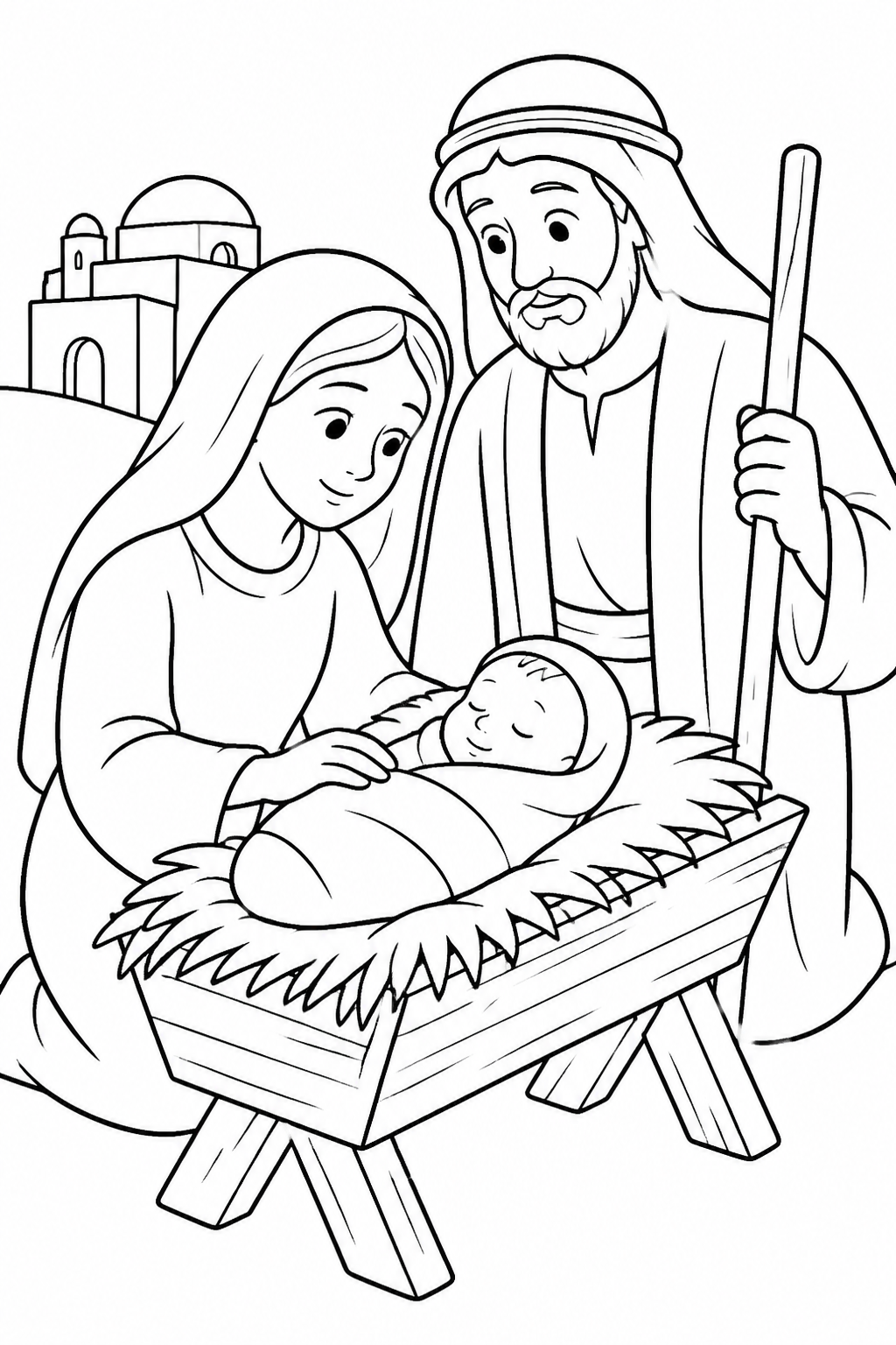 Jesus Is Born from The Birth of Jesus Bible coloring page