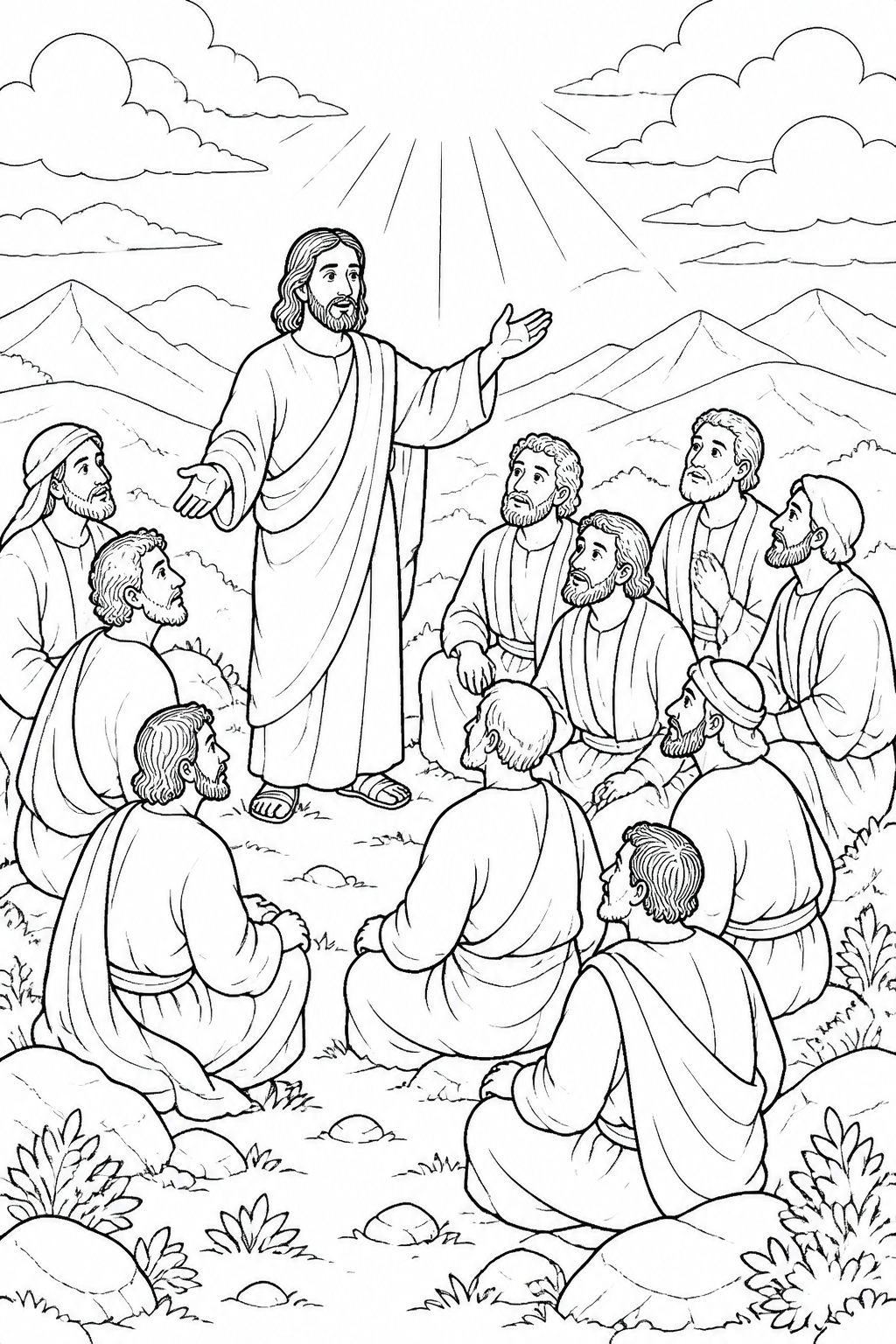 Jesus Declares His Authority from The Great Commission Bible coloring page