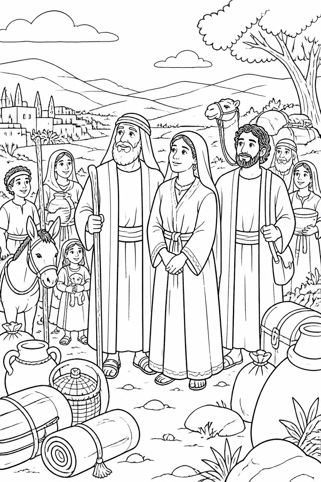 Abram Arrives in Canaan from God Calls Abram Bible coloring page
