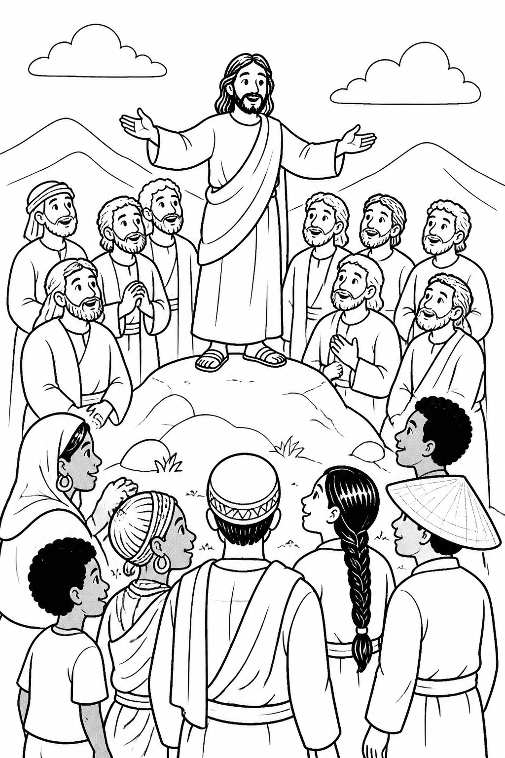 Jesus Sends His Disciples from Jesus Is Risen Bible coloring page