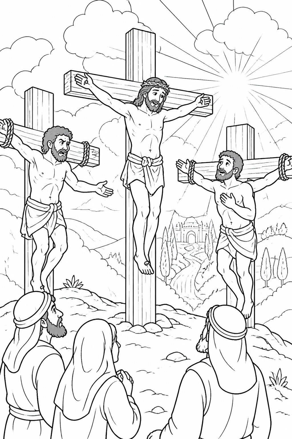 A Promise of Paradise from The Crucifixion of Jesus Bible coloring page