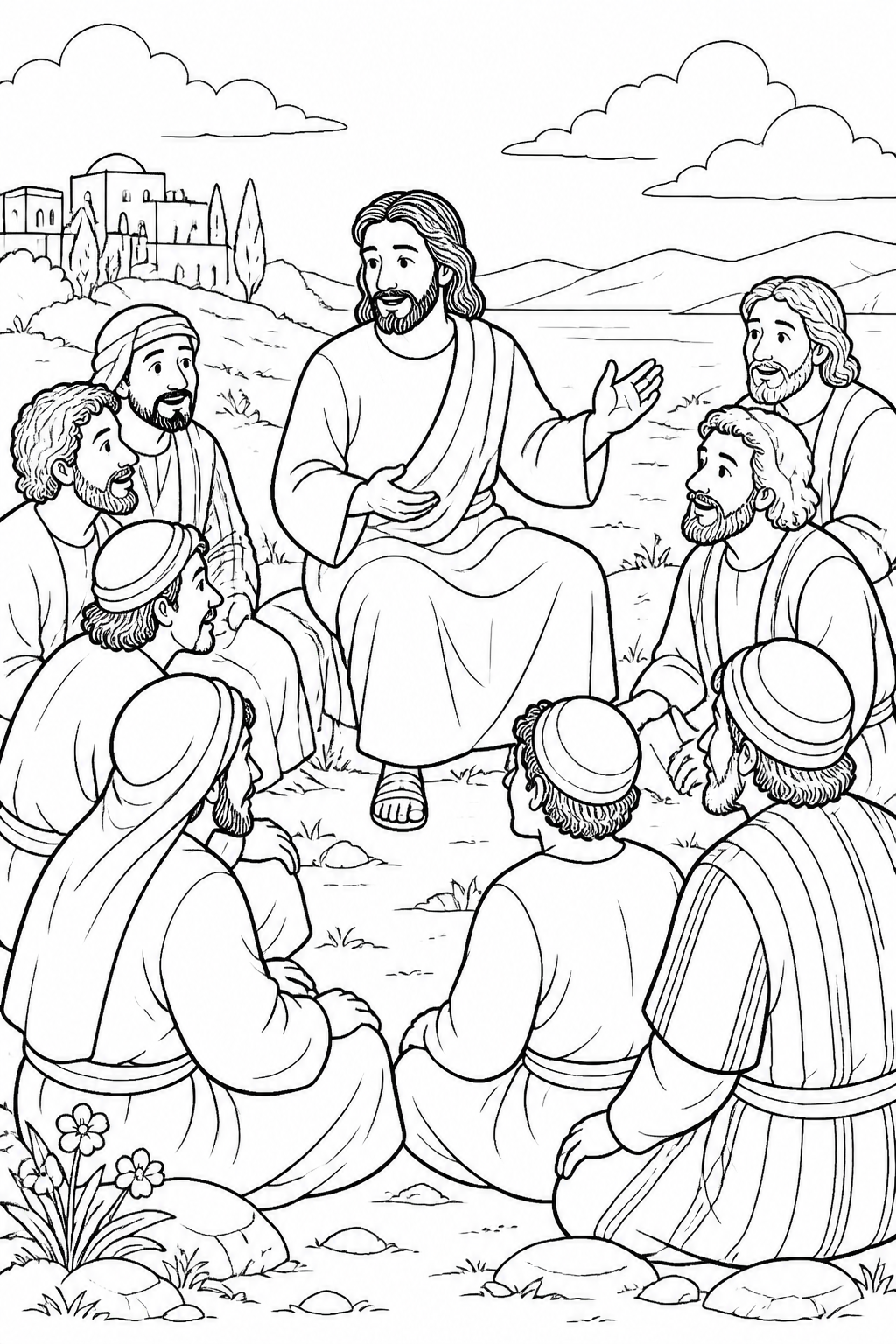 Jesus Presents Himself Alive from Jesus Ascends to Heaven Bible coloring page