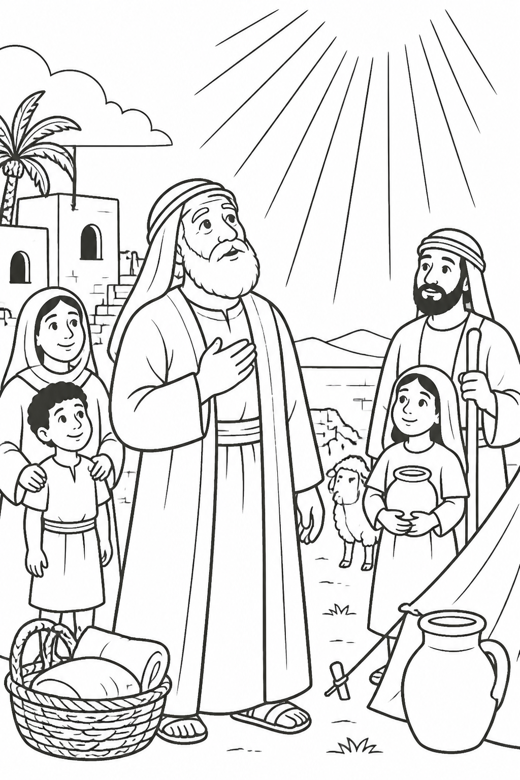 Abram Hears God’s Call from God Calls Abram Bible coloring page