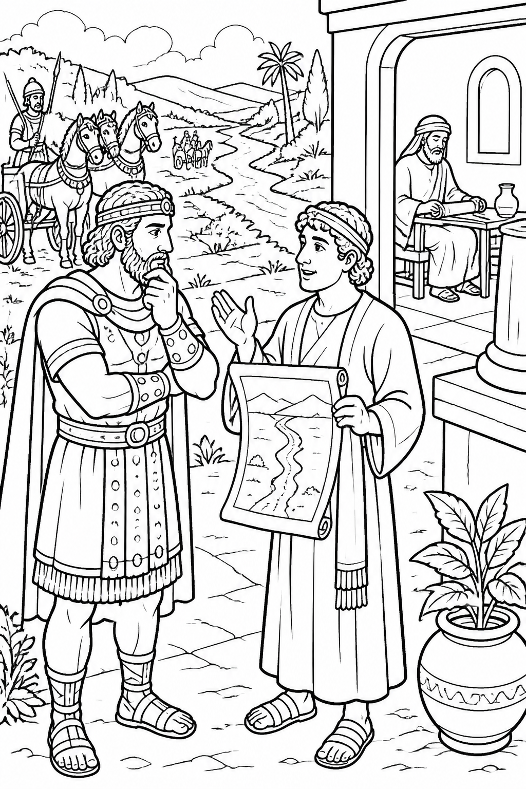 Wash in the Jordan from Naaman Is Healed Bible coloring page