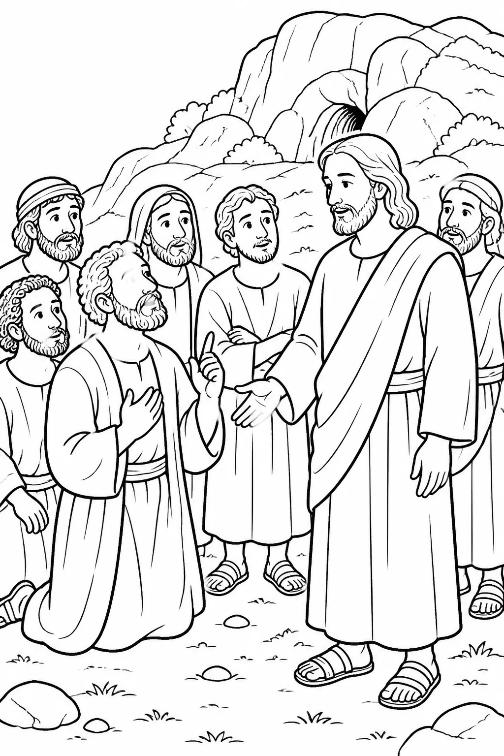 Jesus teaches his disciples in the region of Caesarea Philippi, and Simon Peter declares that Jesus is the Christ, the Son of the living God.
