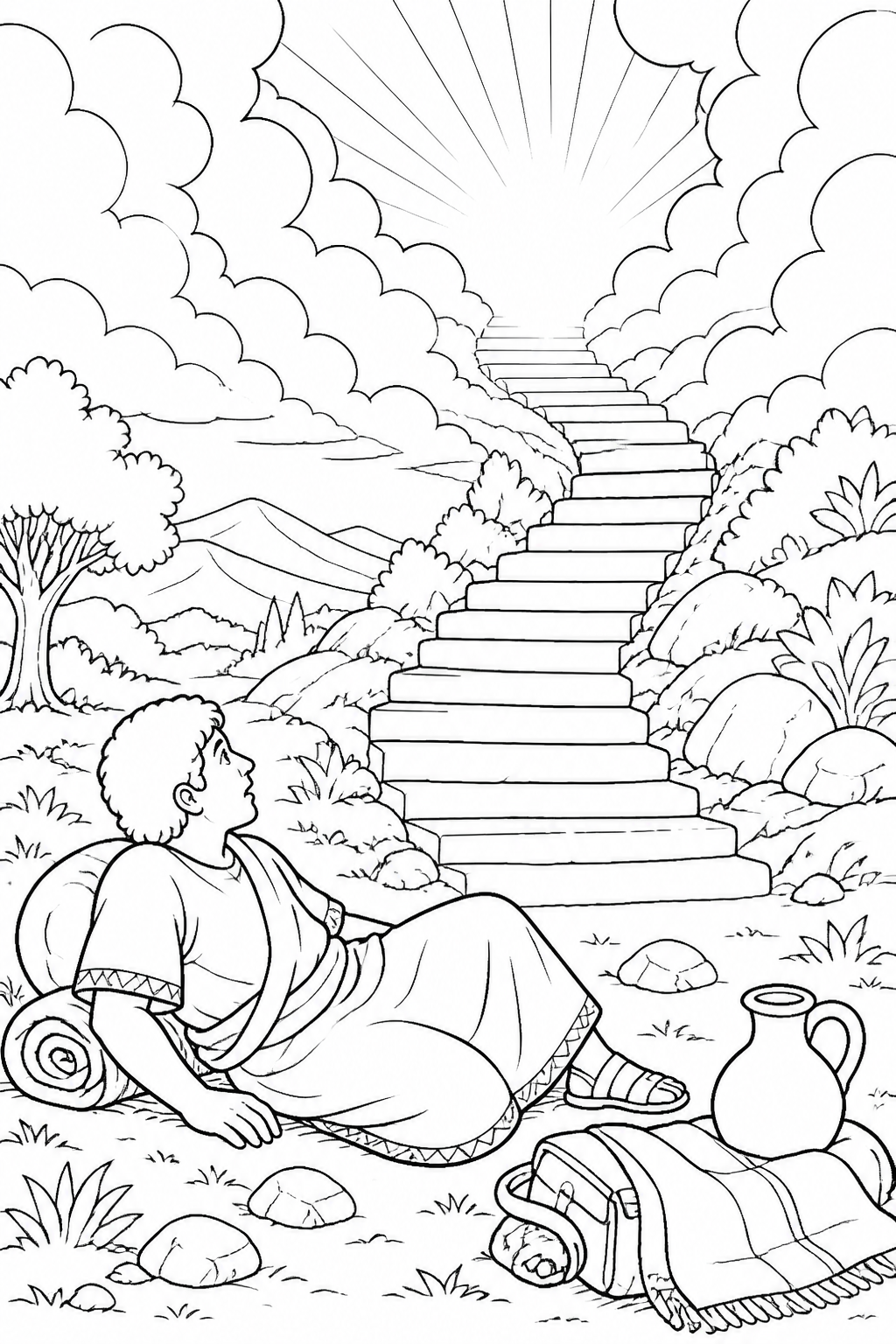 God Promises to Be With Jacob from Jacob’s Dream Bible coloring page