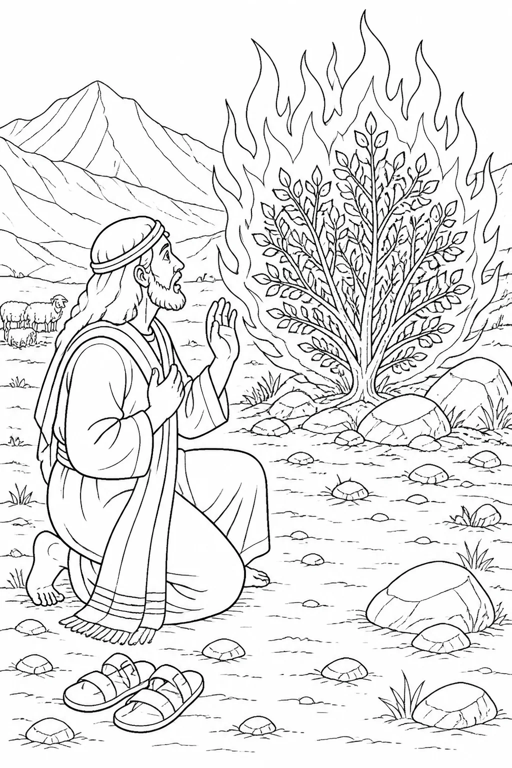 Moses asks God’s name at the burning bush, and God answers, “I AM WHO I AM” and “the LORD.”