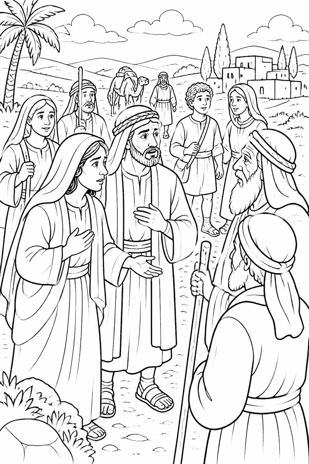 Mary and Joseph Search from Jesus in the Temple as a Boy Bible coloring page
