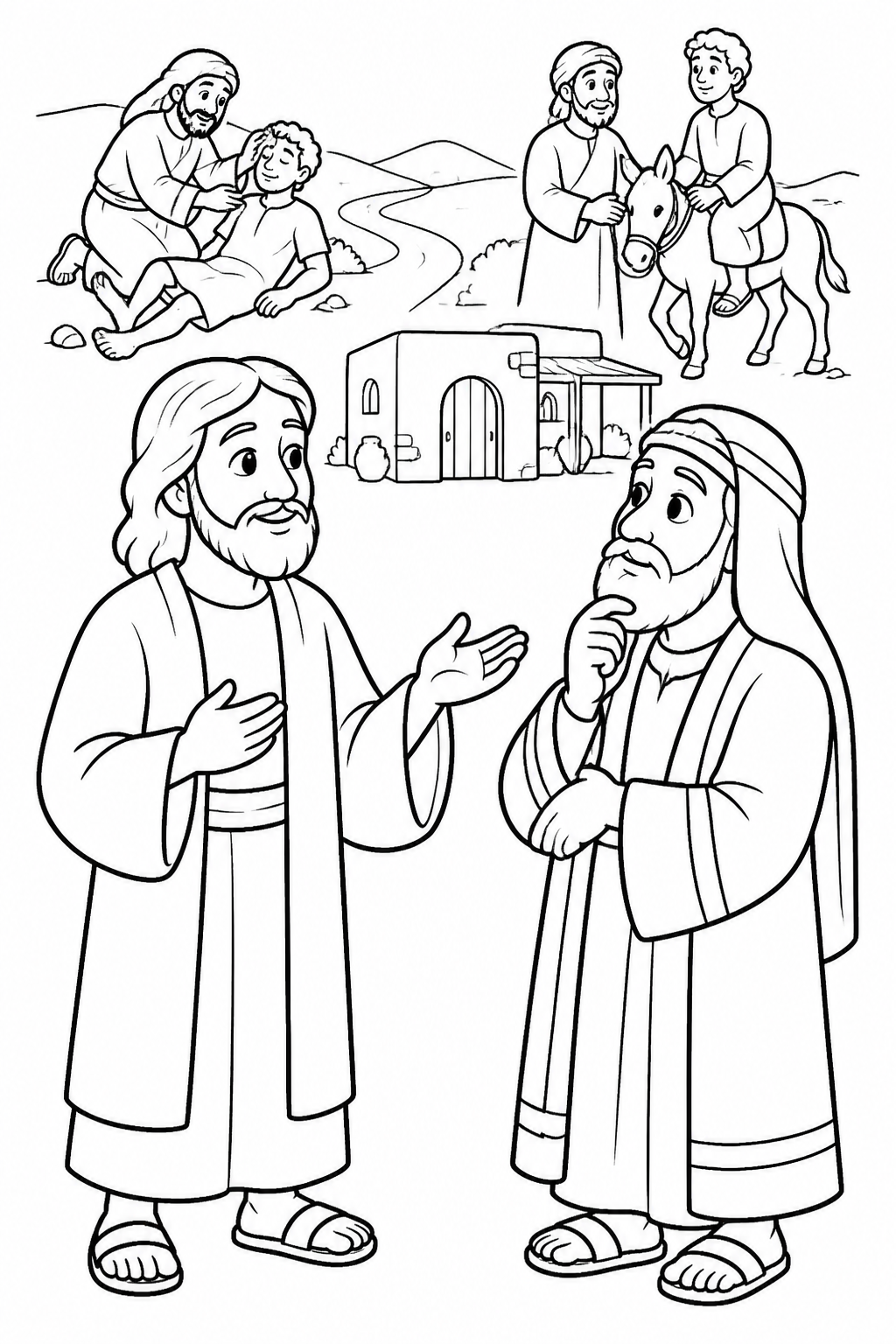 Go and Do Likewise from The Good Samaritan Bible coloring page