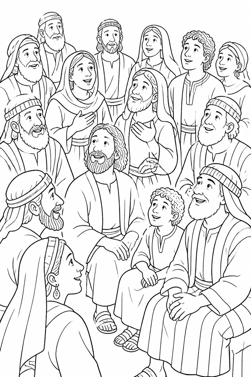The apostles and other believers gathered together in one unspecified place in Jerusalem as Pentecost arrives.