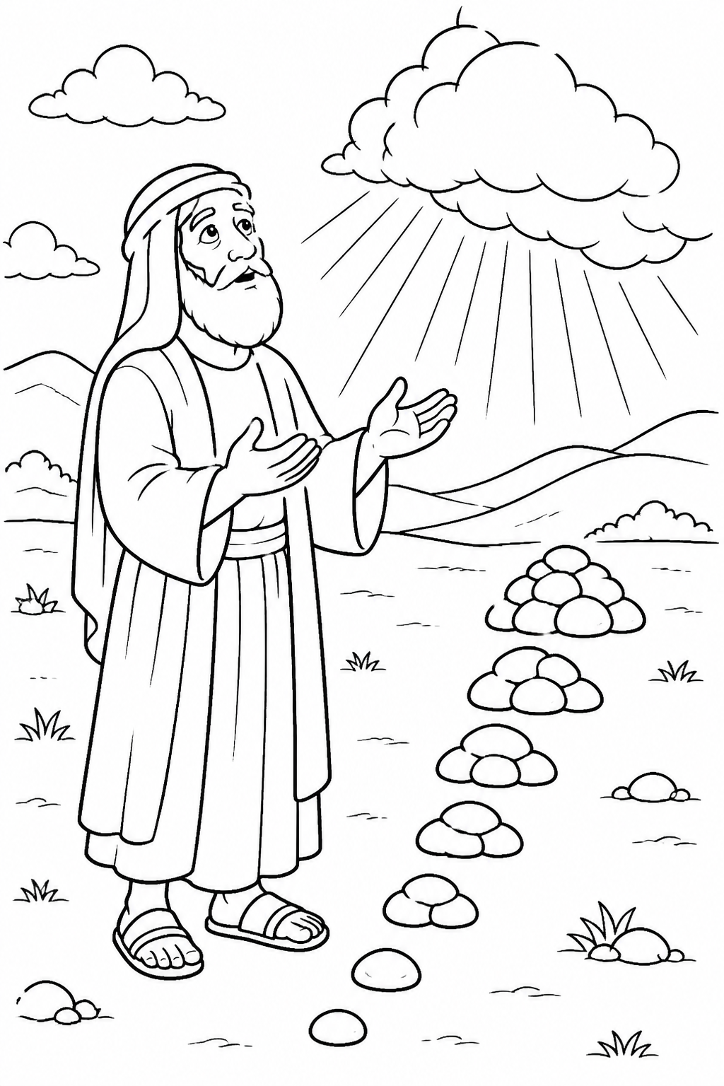 Abraham Asks for Mercy from Lot Is Rescued Bible coloring page