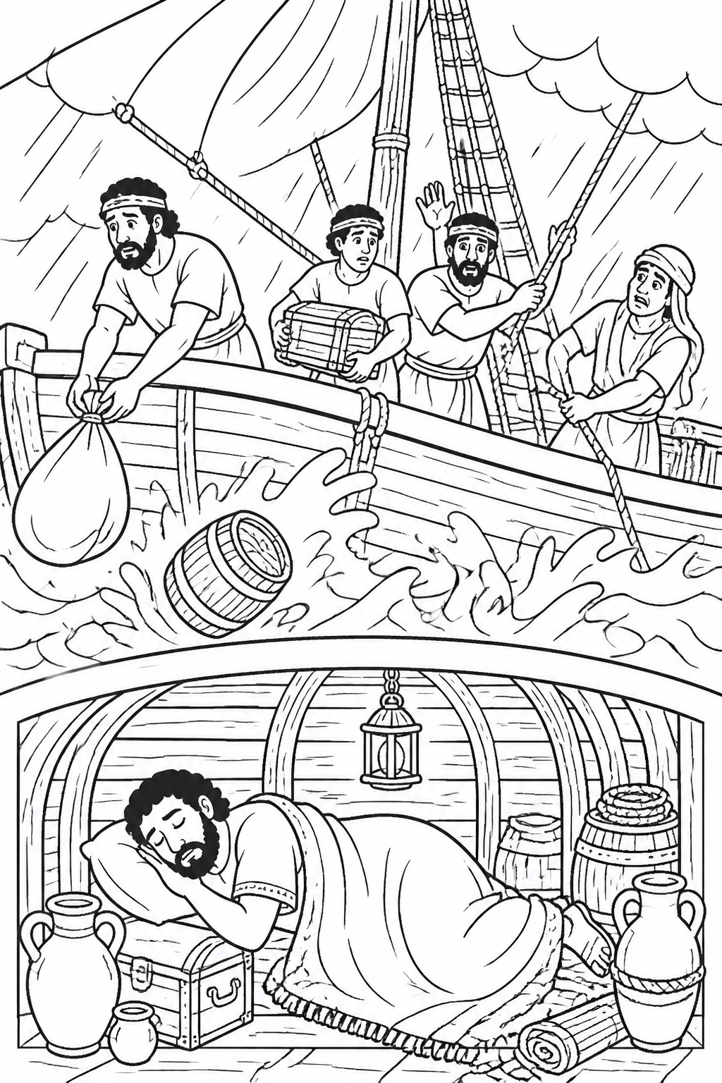 Nineveh Turns Back from Jonah and the Great Fish Bible coloring page