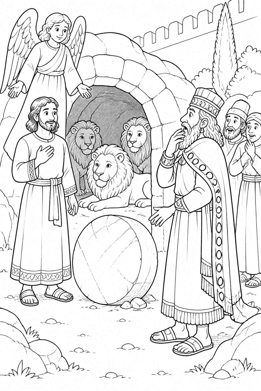 Daniel’s Trust Is Rewarded from Daniel in the Lions’ Den Bible coloring page