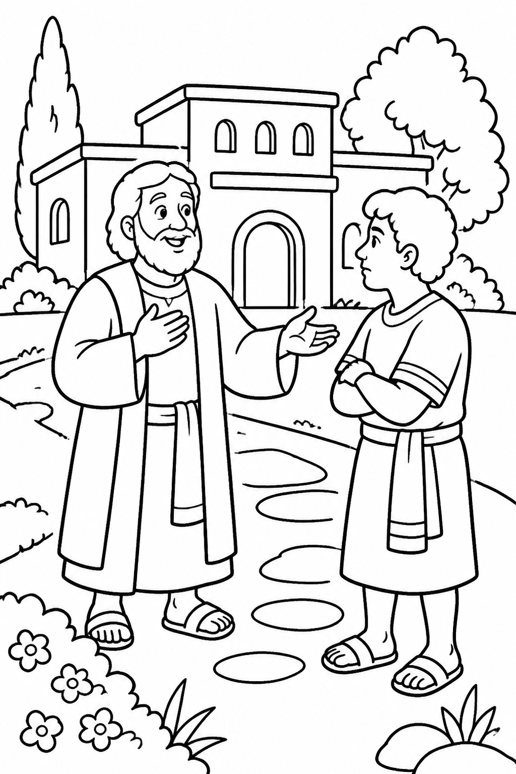 An Invitation to Rejoice from The Parable of the Prodigal Son Bible coloring page