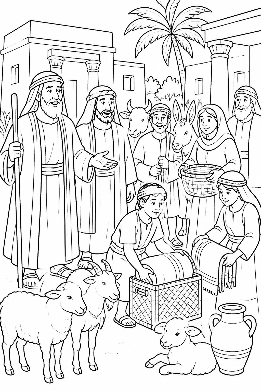 The People Prepare Their Flocks from The First Passover Bible coloring page