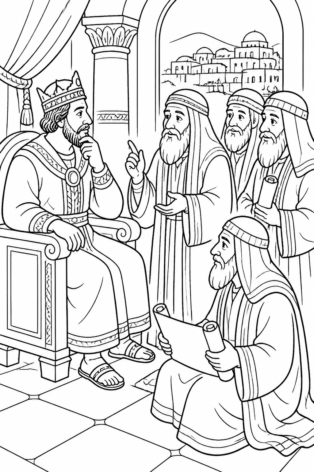 The Answer About Bethlehem from The Wise Men Visit Jesus Bible coloring page