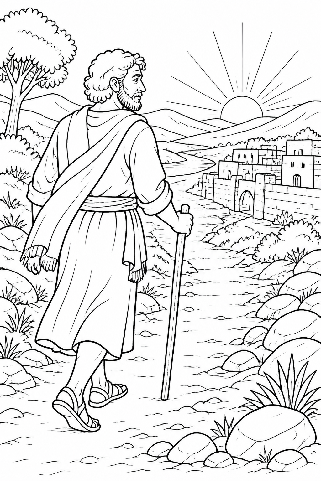 A Lasting Reminder at Penuel from Jacob Wrestles at Peniel Bible coloring page