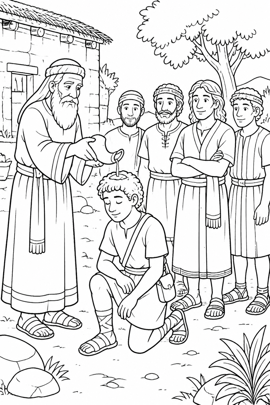 Samuel Anoints David from David Is Anointed King Bible coloring page