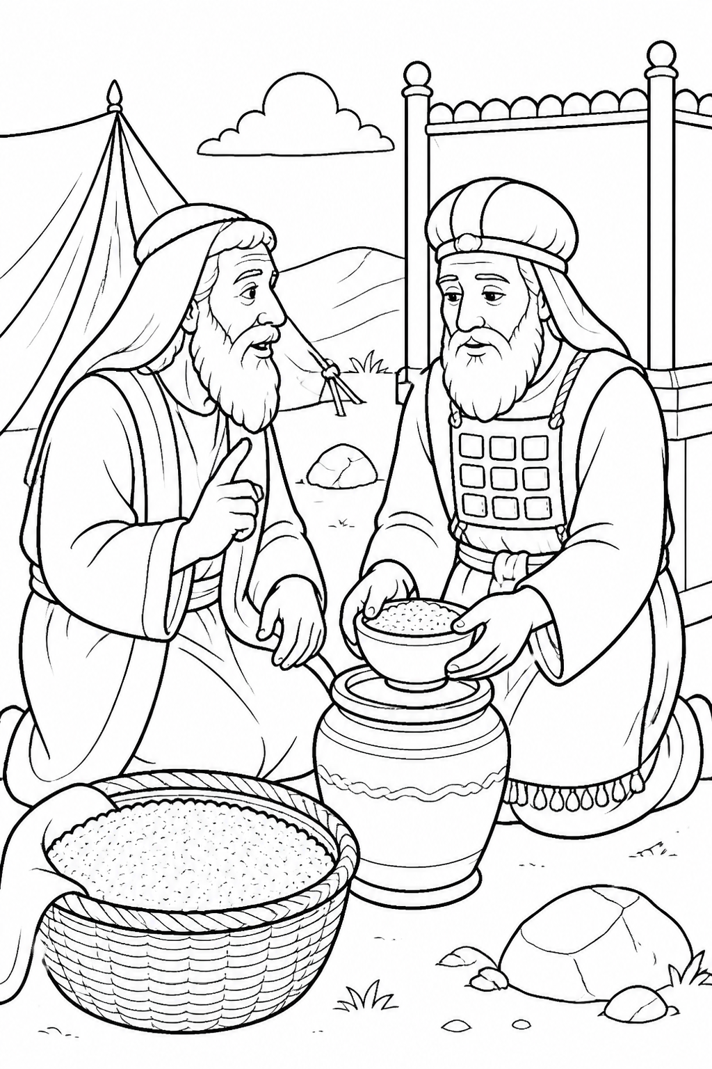 Remembering God’s Provision from Manna in the Wilderness Bible coloring page