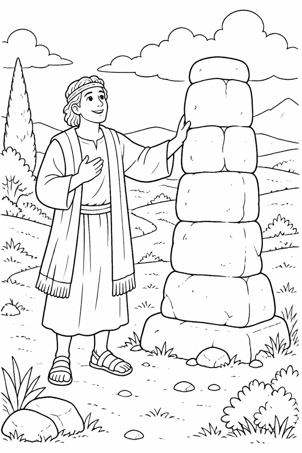 The Place Is Called Bethel from Jacob’s Dream Bible coloring page