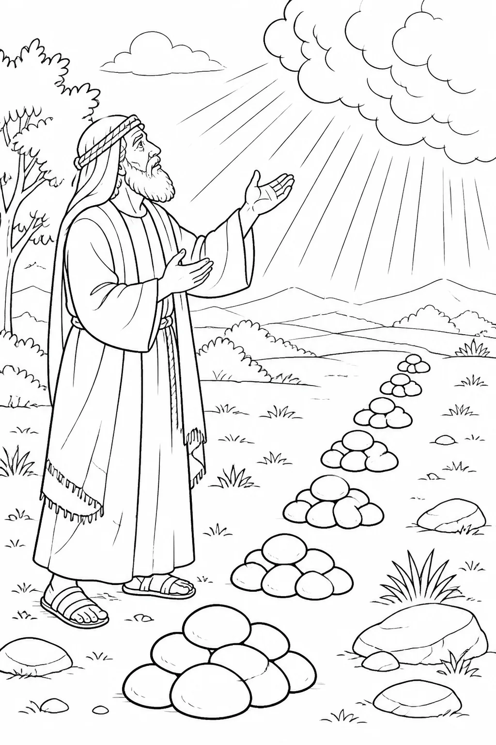 Abraham Asks for Mercy from Lot Is Rescued Bible coloring page