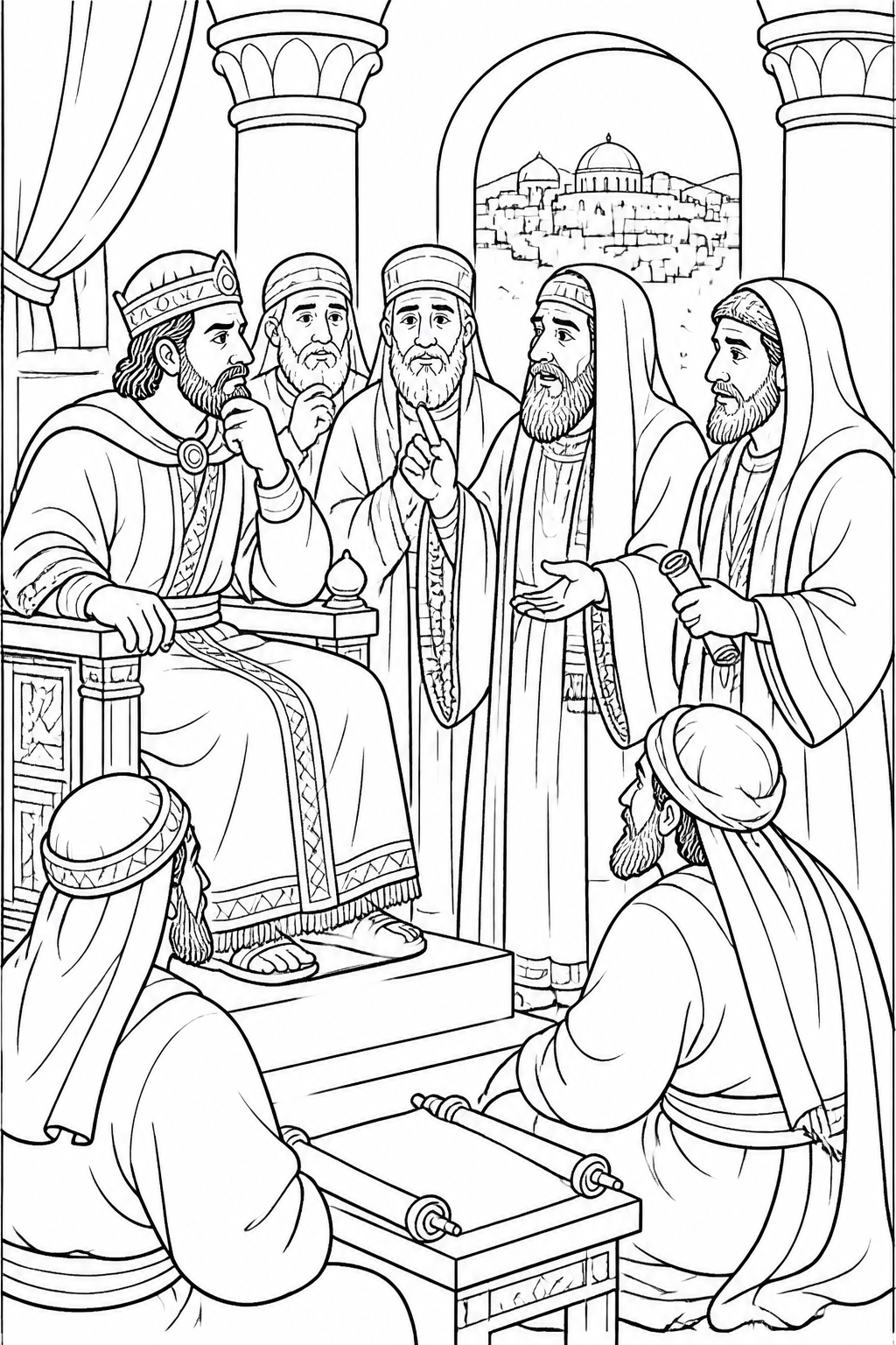 The Answer About Bethlehem from The Wise Men Visit Jesus Bible coloring page