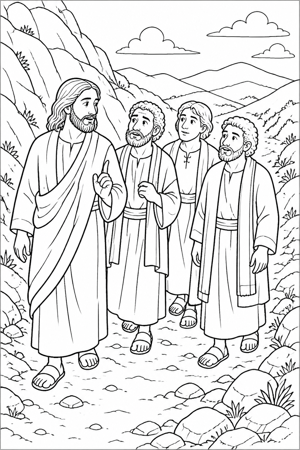 Keeping the Vision Private from The Transfiguration Bible coloring page