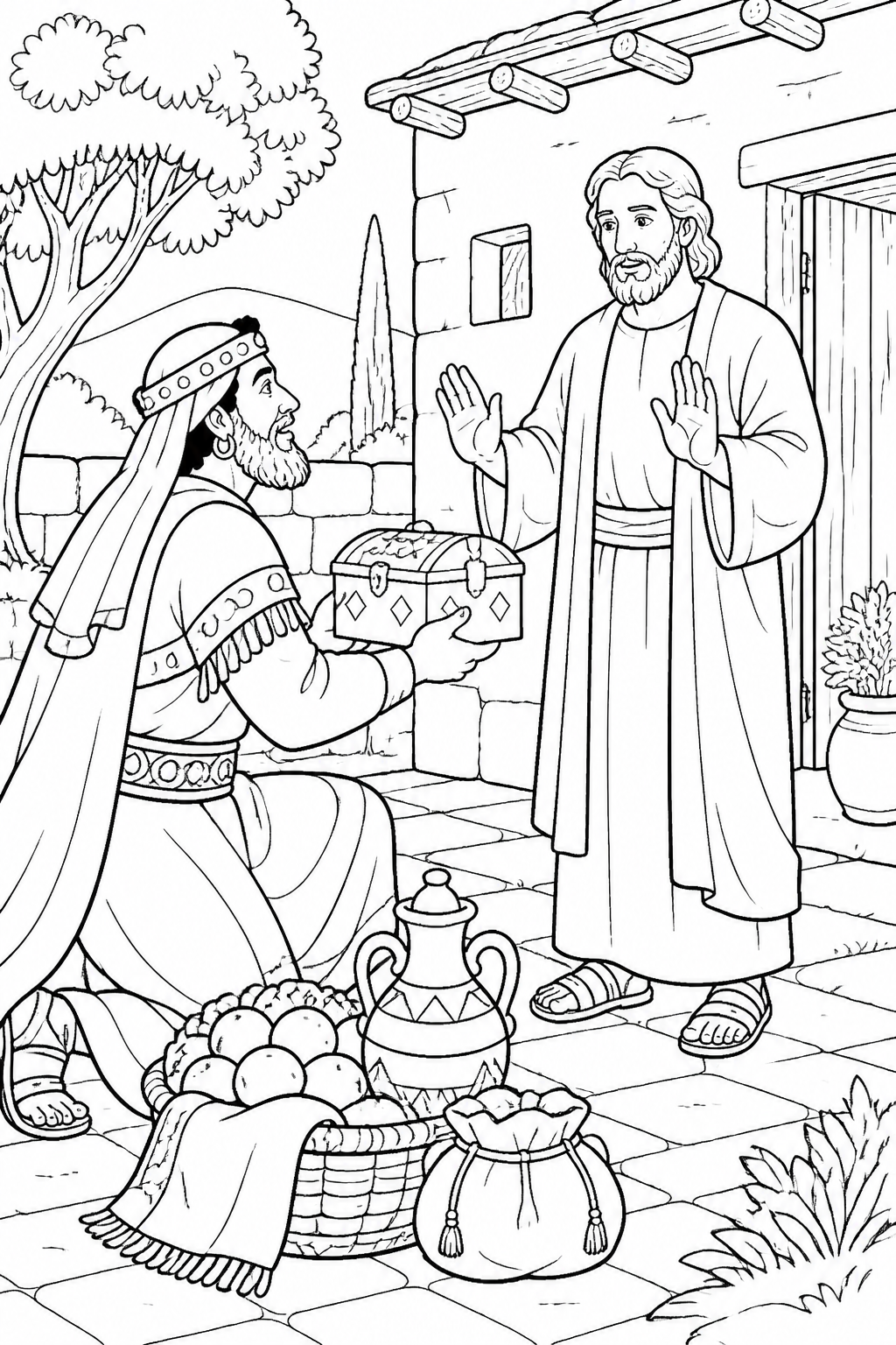 Thankful, Not Paying from Naaman Is Healed Bible coloring page