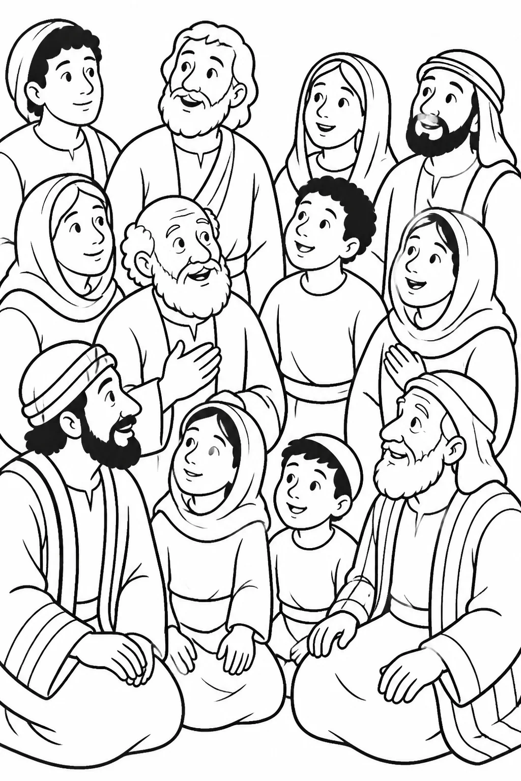 The apostles and other believers gathered together in one unspecified place in Jerusalem as Pentecost arrives.