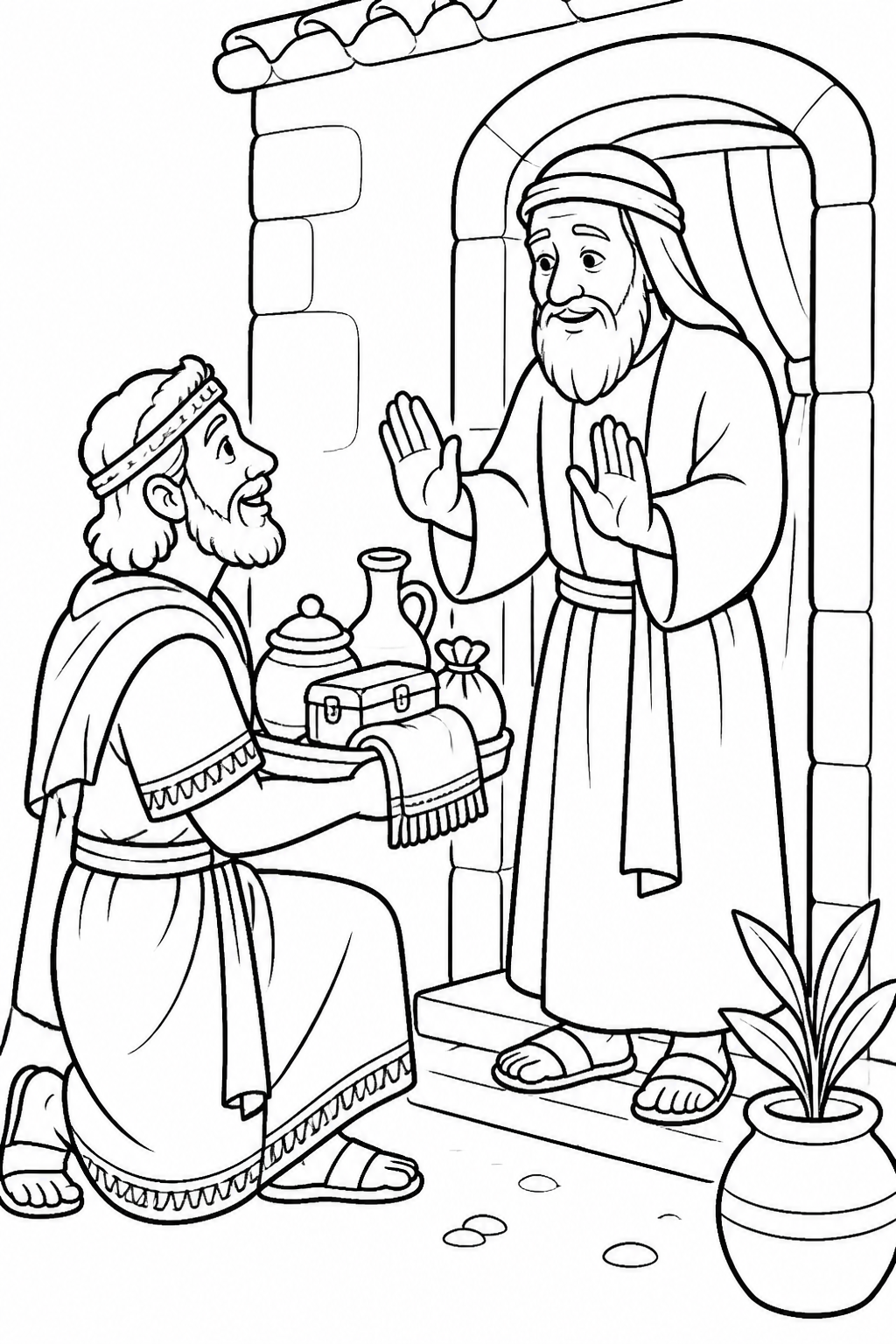 Thankful, Not Paying from Naaman Is Healed Bible coloring page