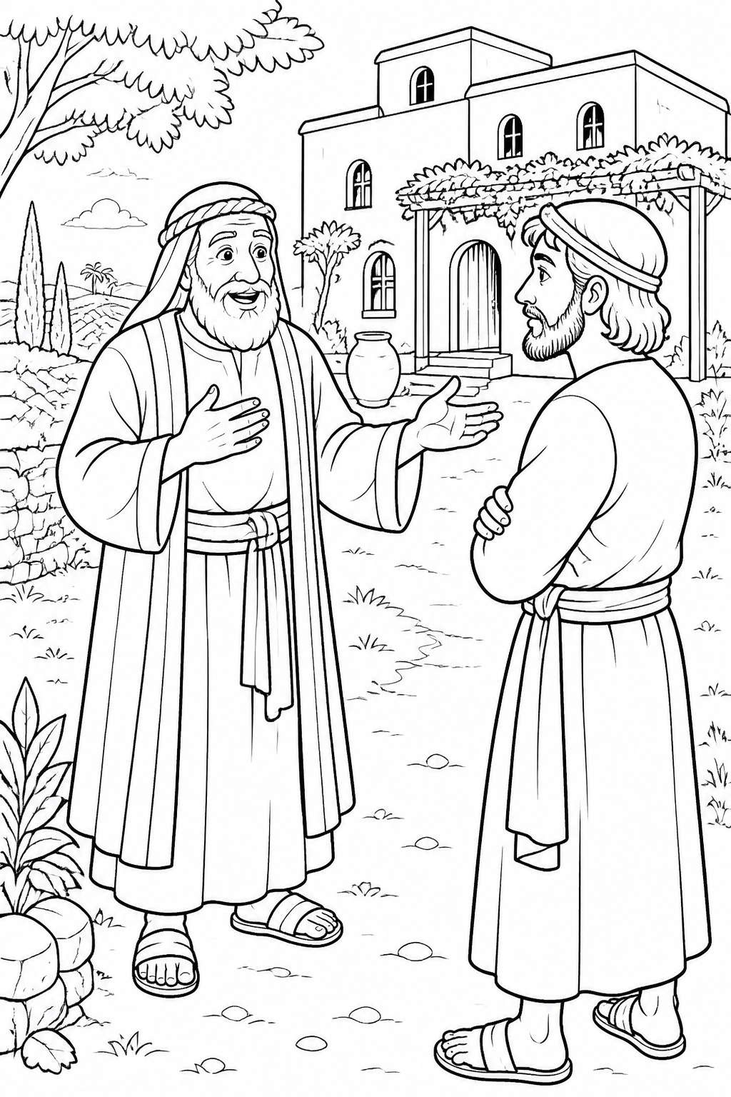An Invitation to Rejoice from The Parable of the Prodigal Son Bible coloring page