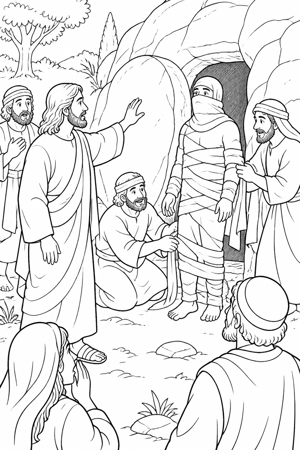 Come Out, Lazarus from Jesus Raises Lazarus Bible coloring page
