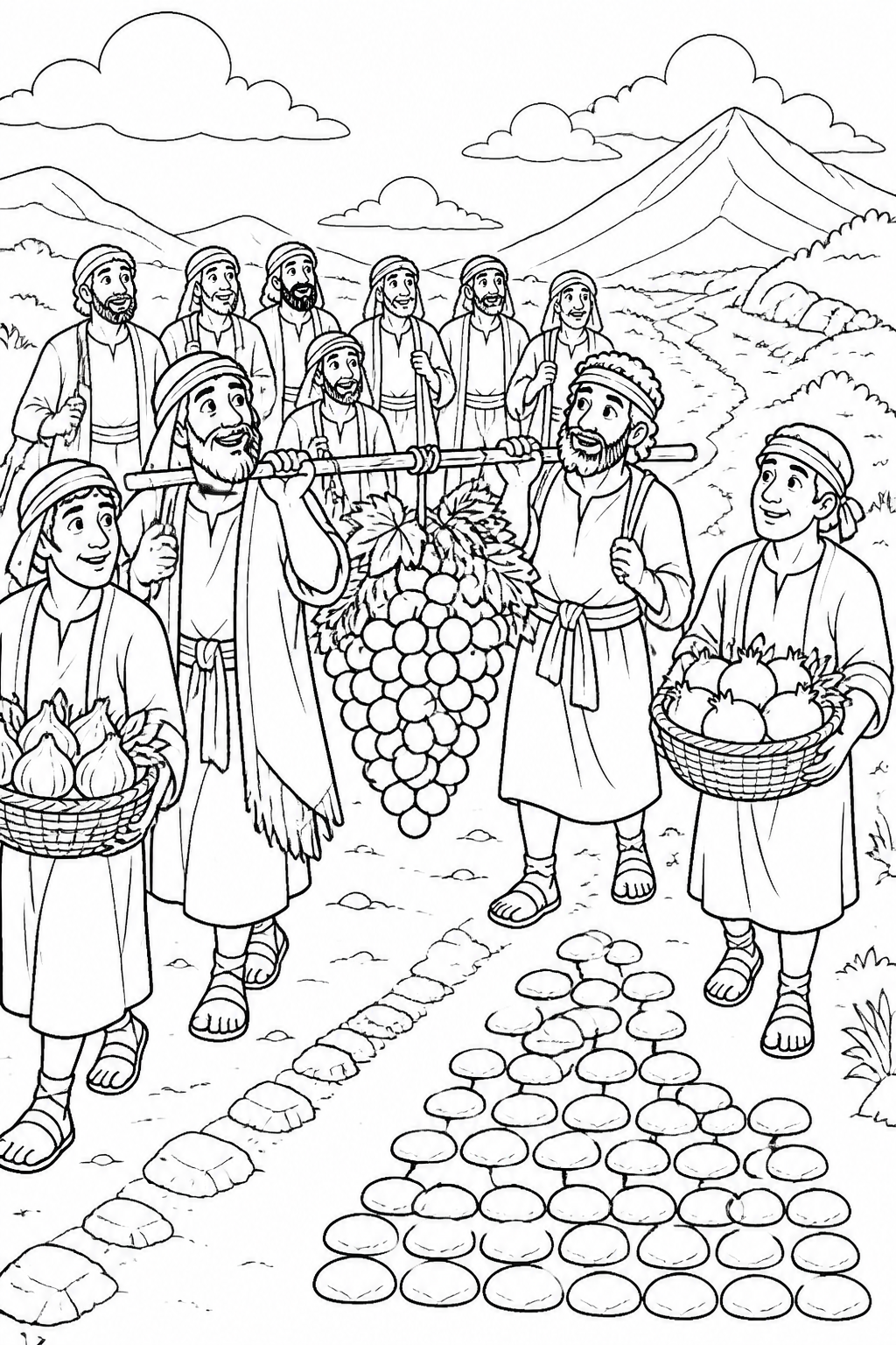 Forty Days of Discovery from Joshua and Caleb Trust God Bible coloring page