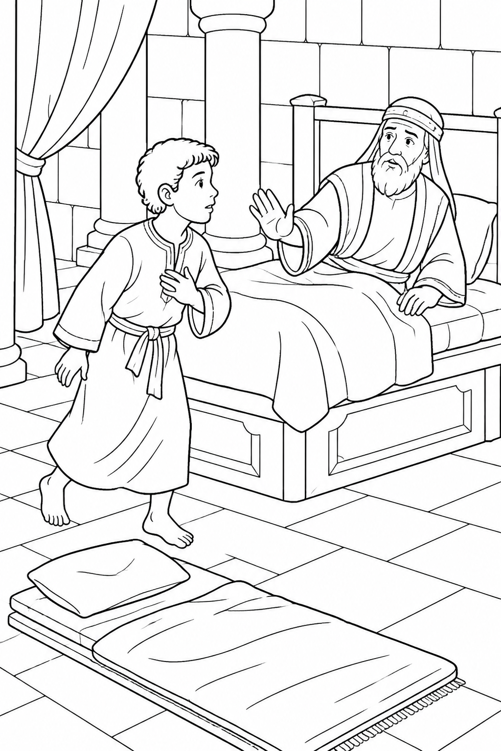 Samuel Answers the Call from Samuel Hears God’s Call Bible coloring page