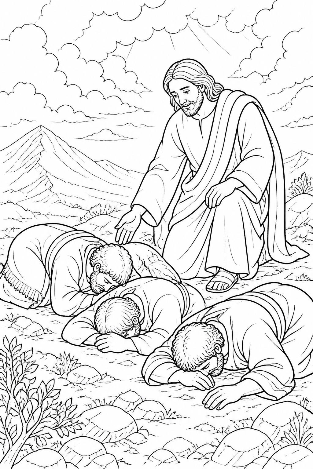 Jesus Says, “Do Not Be Afraid” from The Transfiguration Bible coloring page