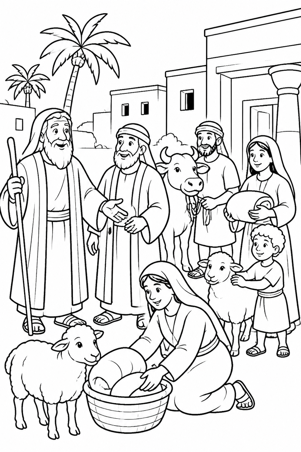 The People Prepare Their Flocks from The First Passover Bible coloring page