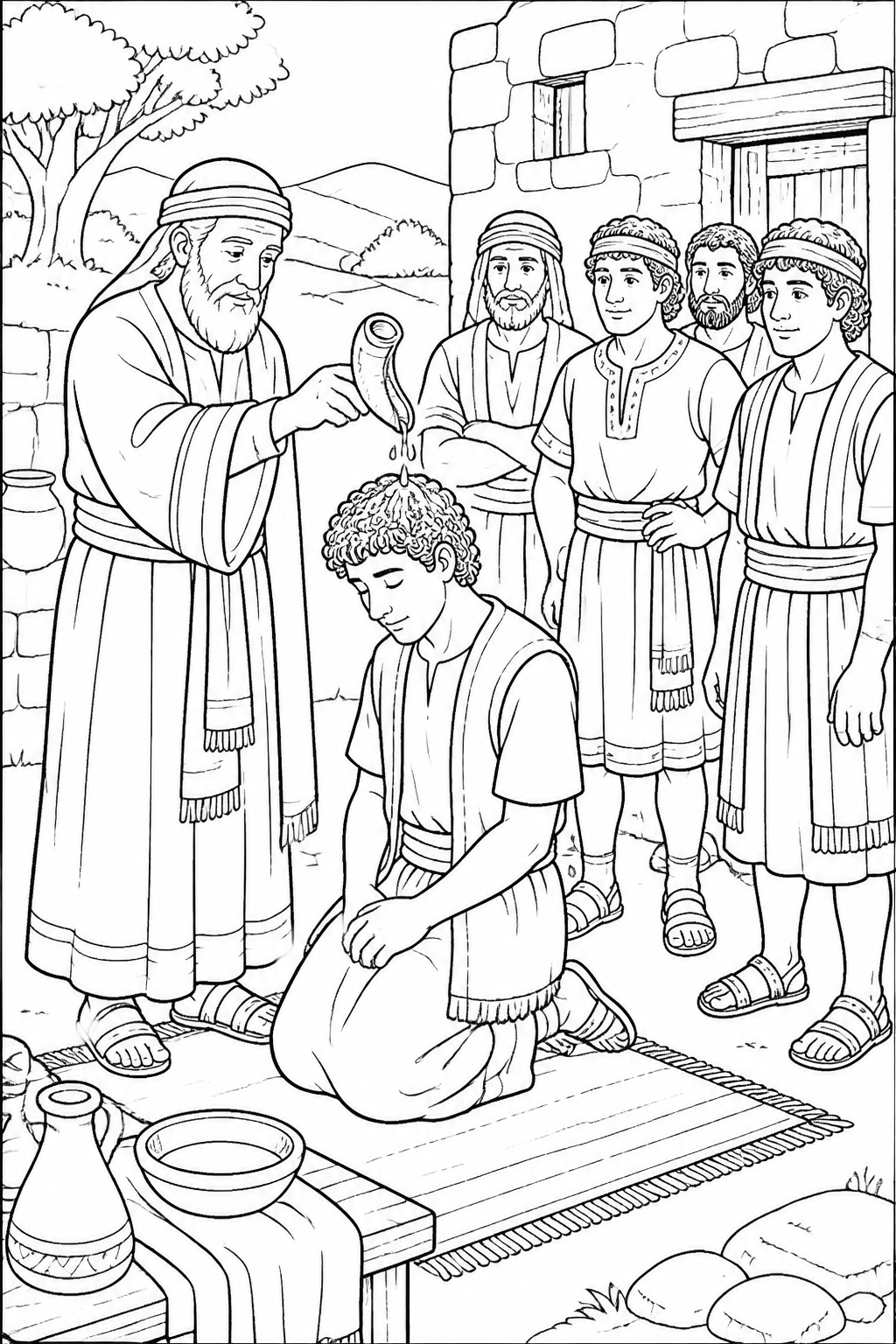 Samuel Anoints David from David Is Anointed King Bible coloring page
