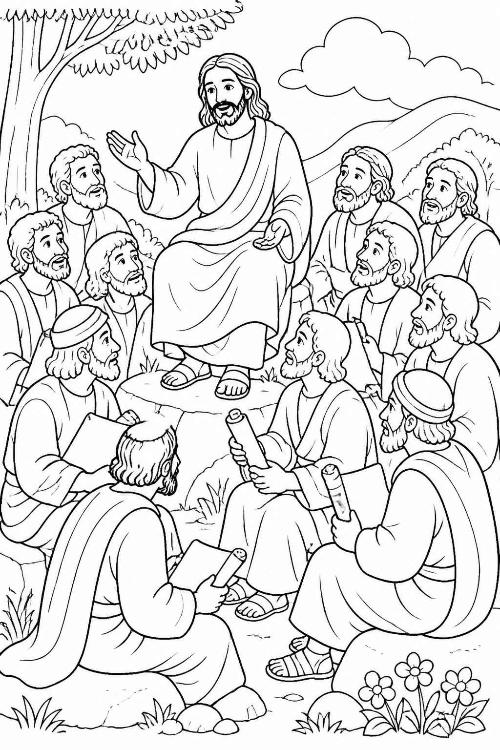 Learn and Follow Jesus’ Teaching from The Great Commission Bible coloring page