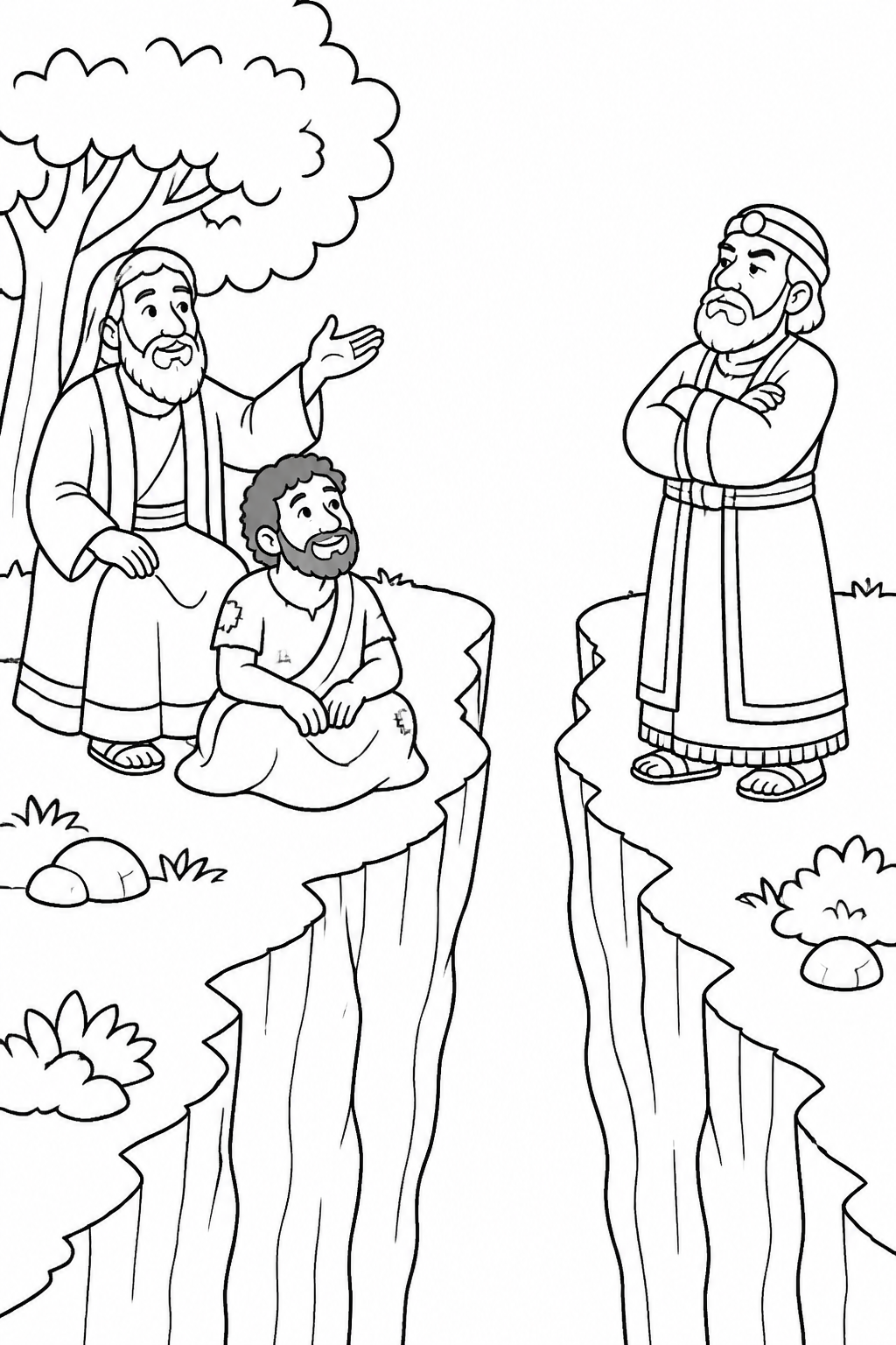 The Uncrossable Chasm from The Rich Man and Lazarus Bible coloring page