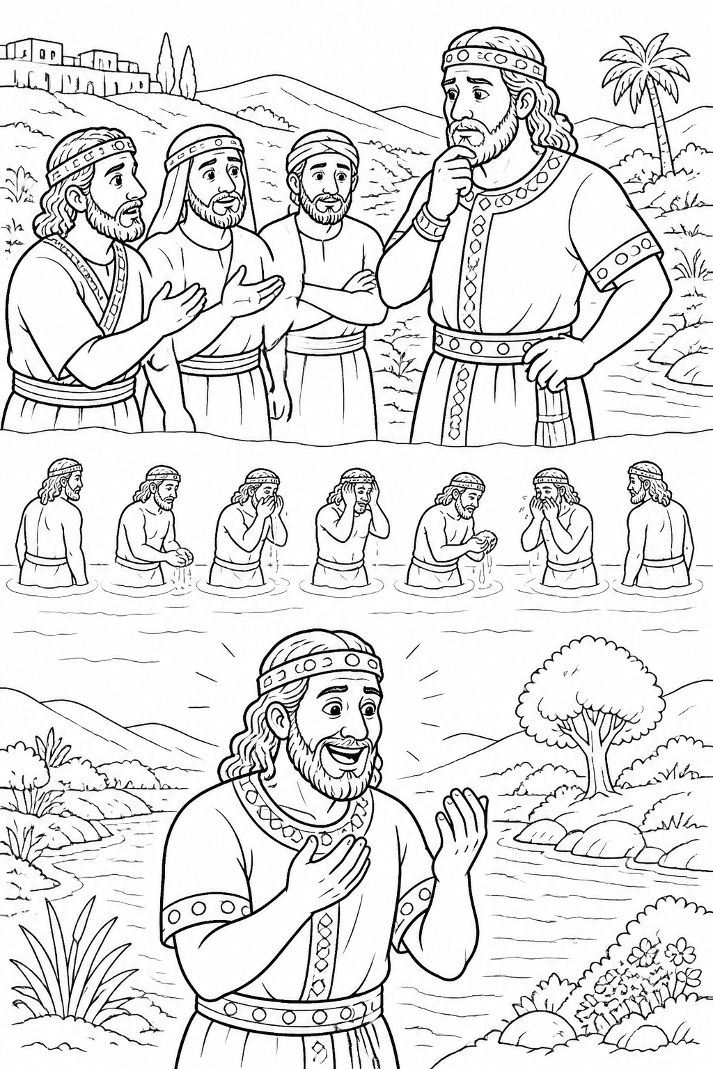 Naaman Chooses Obedience from Naaman Is Healed Bible coloring page