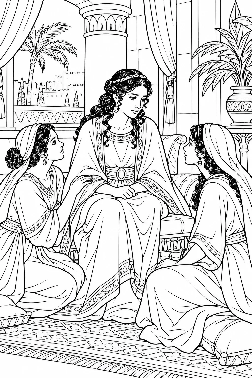 Esther Calls for a Fast Bible coloring page