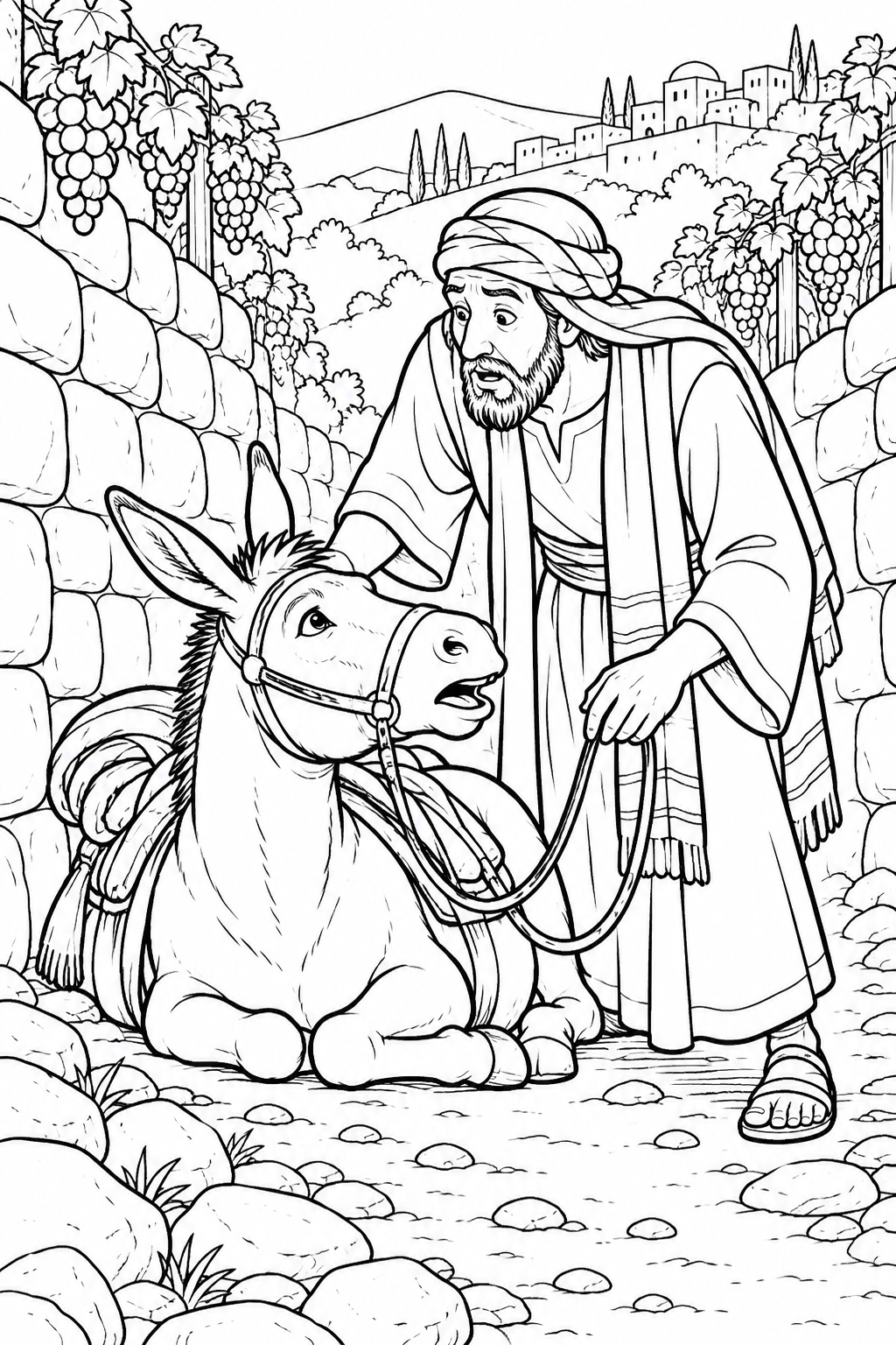 Balaam Listens to His Donkey from Balaam’s Donkey Bible coloring page